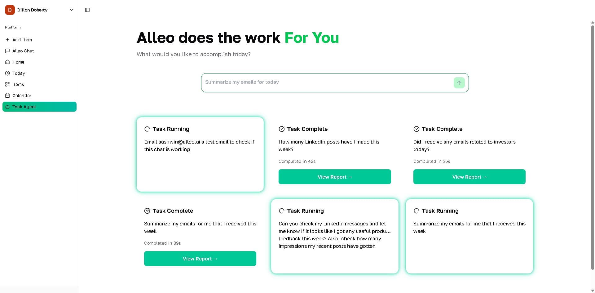 Alleo AI Agent in action